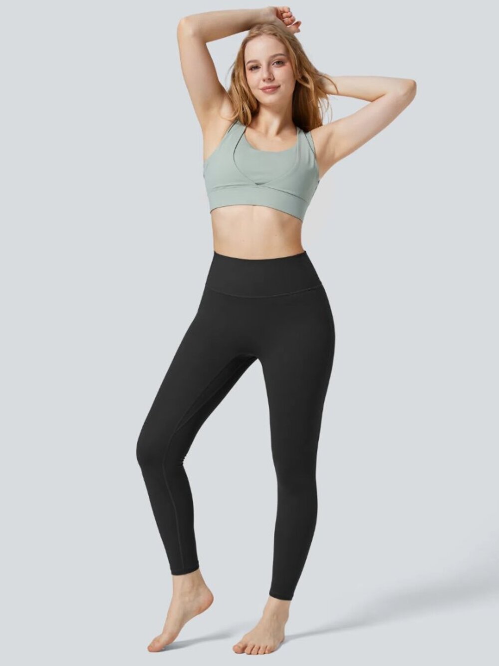 Halara UltraSculpt High Waisted Ruched Tummy Control Butt Lifting 7/8 Leggings L